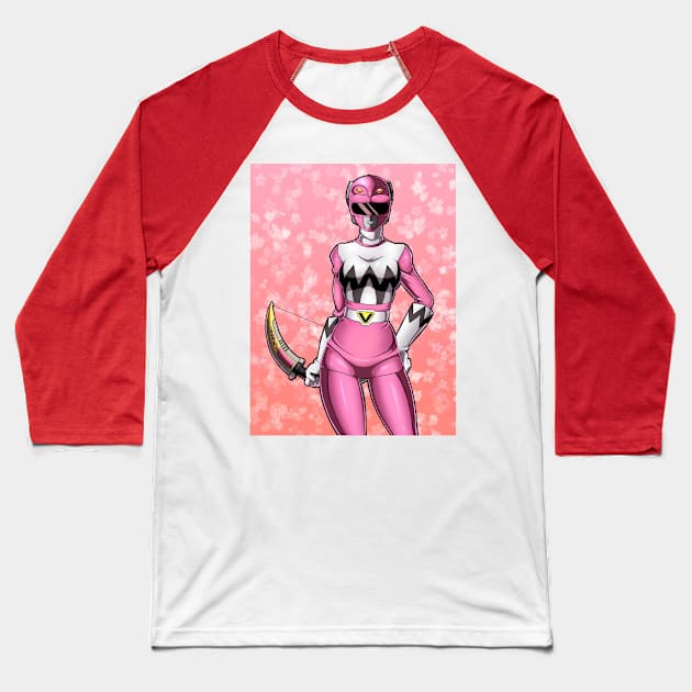 pink ranger Baseball T-Shirt by fancy ghost